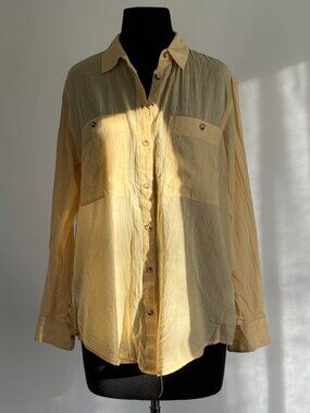 Yellow Club Monaco Button Down Shirt